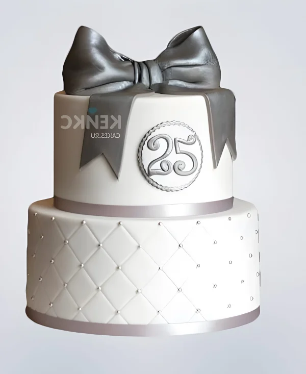 Большой торт на 25 лет свадьбы Фото