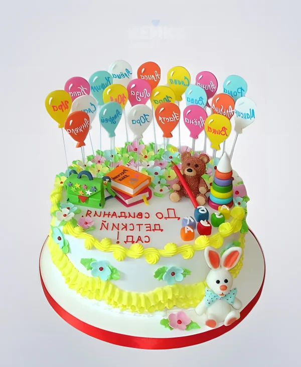 Торт для выпускников детского сада с именами Фото