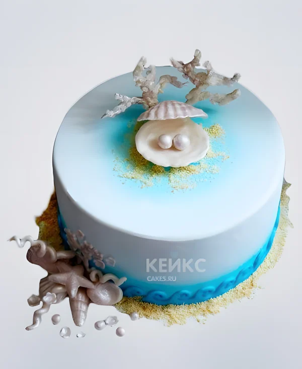 Голубой торт на юбилей свадьбы 30 лет Фото