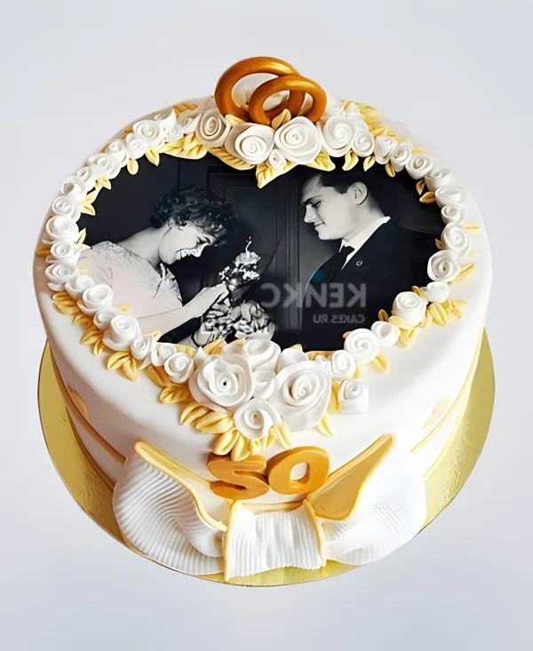 Торт родителям на годовщину золотая свадьба Фото