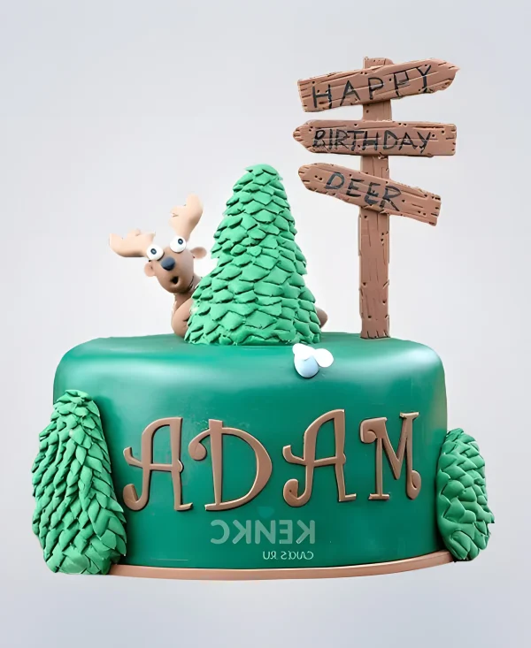 Прикольные торты с оленем на Новый год Фото