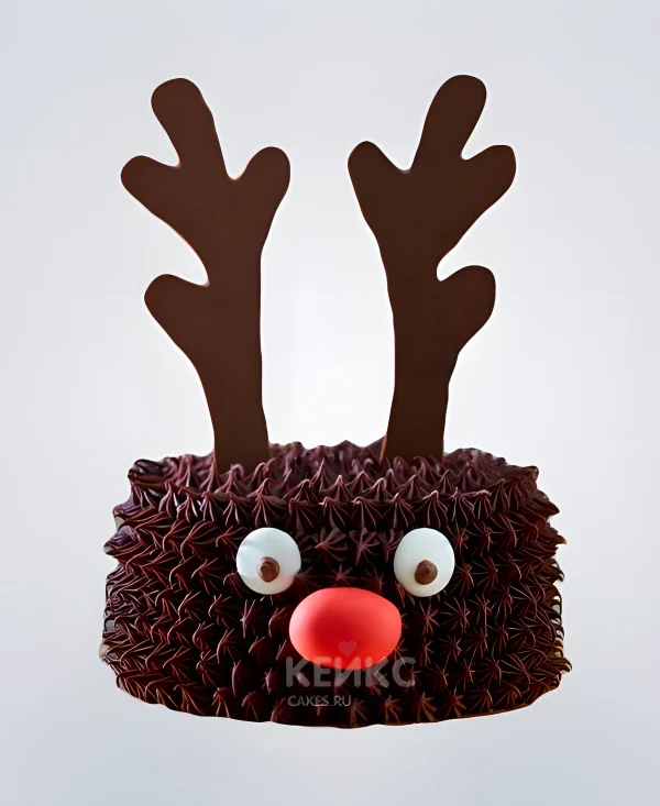 Торт на новый год в виде оленя Фото