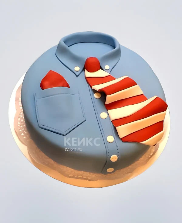 Торт папе в виде рубашки с галстуком Фото