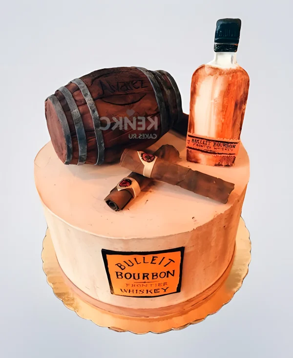 Торт с бочкой и сигарами Фото