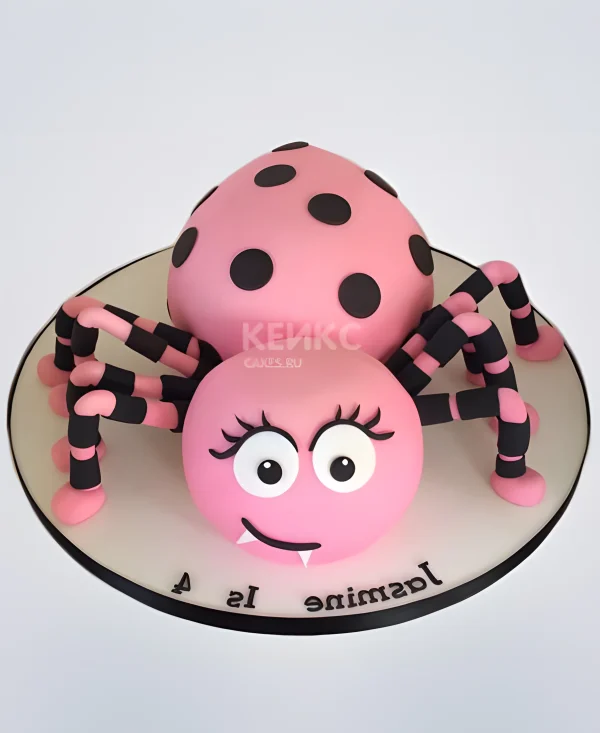 Милый торт в виде розового паука Фото