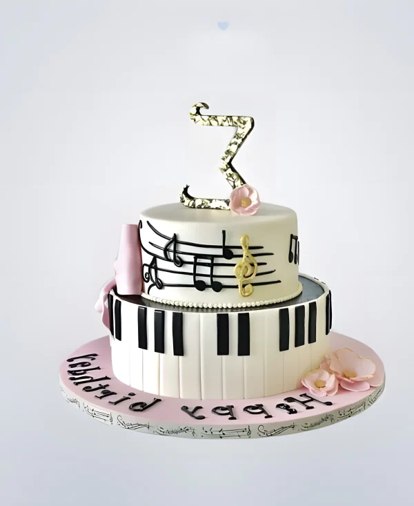 Торт пианино с нотами Фото