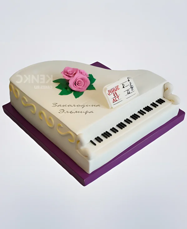 Торт в виде пианино для музыканта Фото