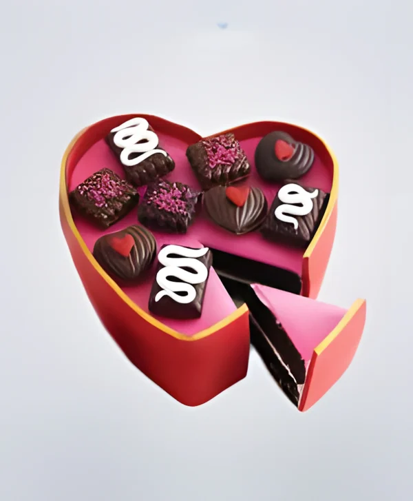 Торт подарок в виде сердца Фото