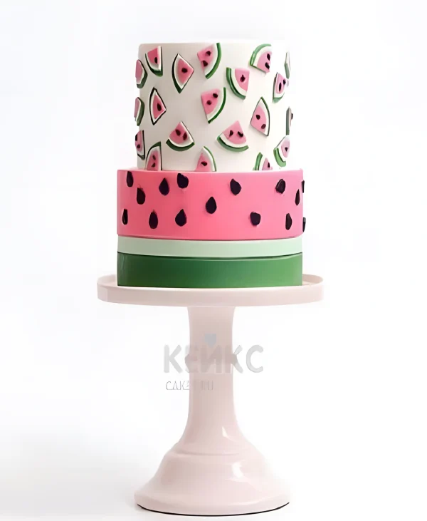 Забавный арбузный торт Фото