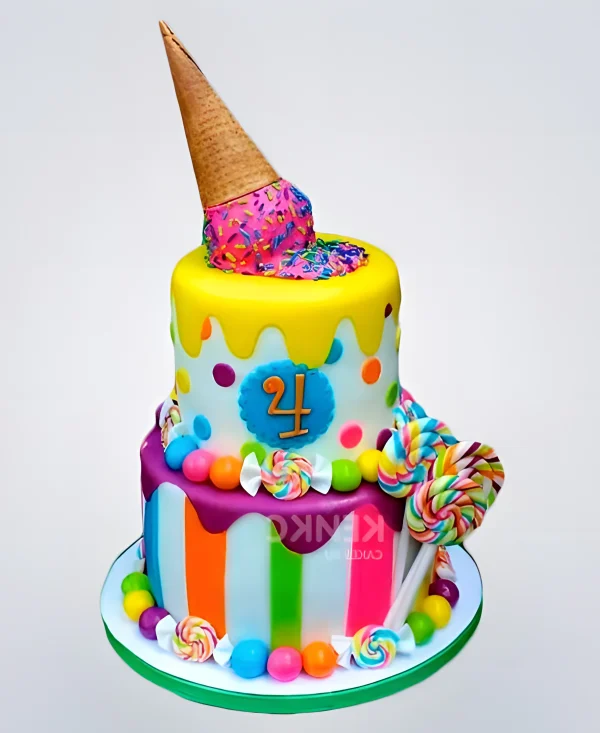 Радужный торт для девочки 4 года Фото