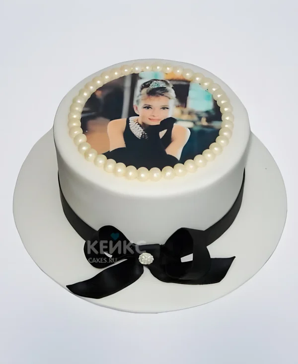 Торт в стиле Ретро с фотопечатью Фото