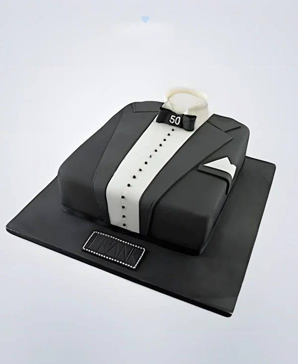 Торт белая рубашка и черный пиджак Фото