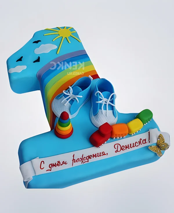 Летний торт в виде цифры 1 Фото