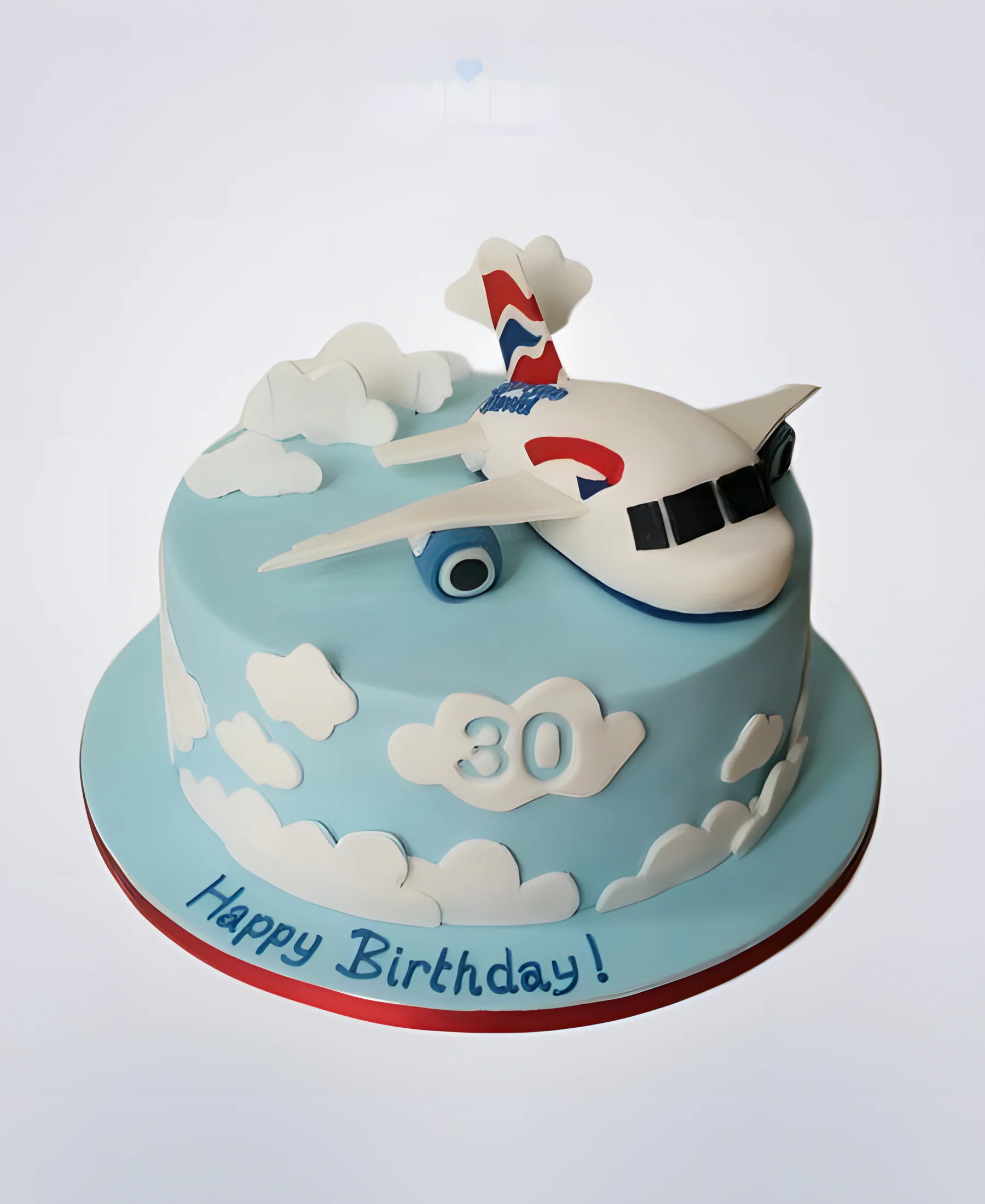 Торт на 30 лет с самолетом из мастики Фото