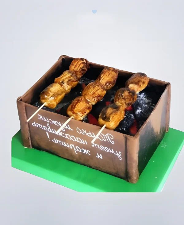 Торт мангал с шашлыком Фото