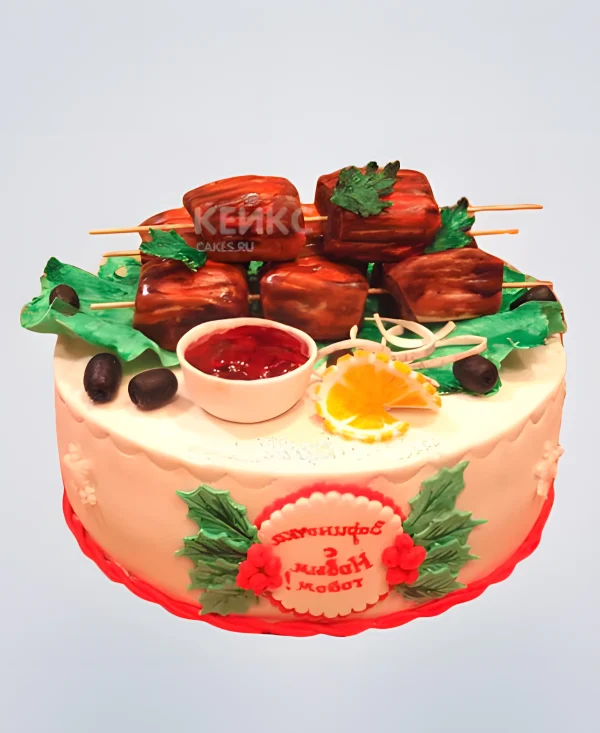 Торт с шашлыком для мужа Фото