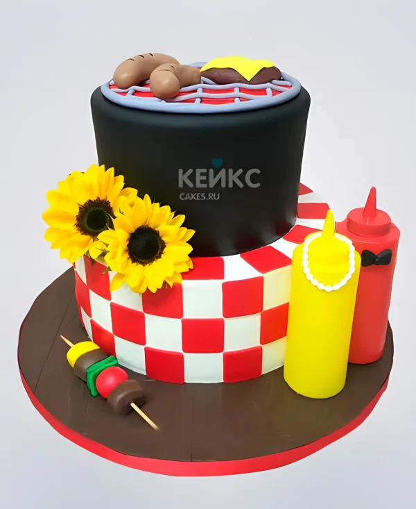 Торт в стиле барбекю для мужа Фото