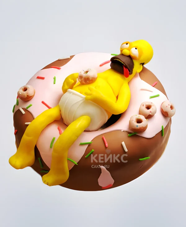 Торт Гомер и пончик Фото