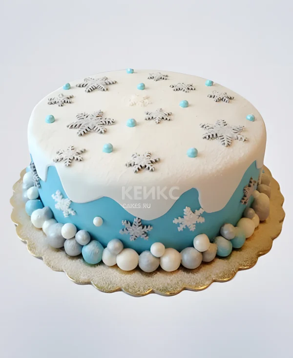 Зимний торт на Новый год Фото