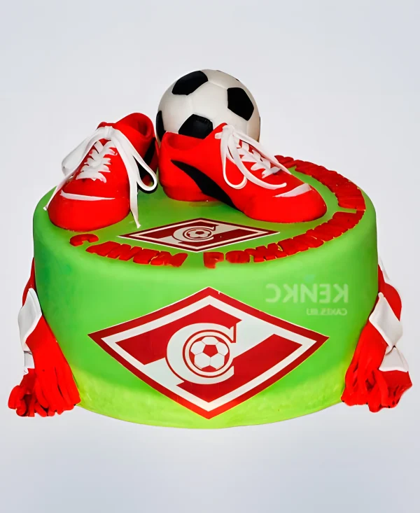 Торт с логотипом футбольного клуба Спартак Фото