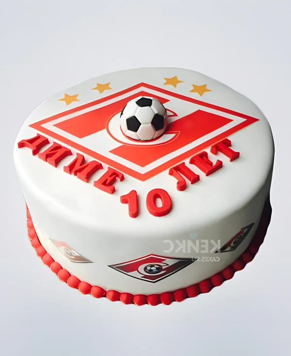 Торт Спартак с фотопечатью и мячом Фото