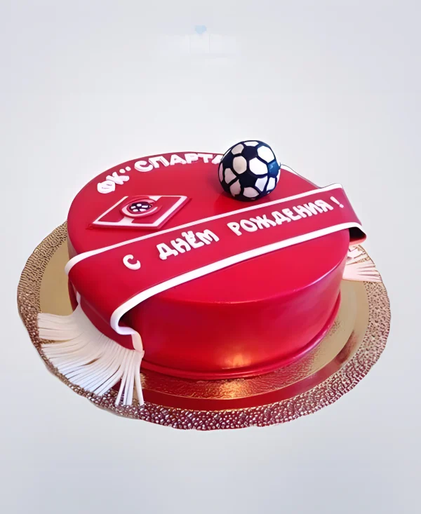 Торт ФК Спартак с мячом и шарфом Фото