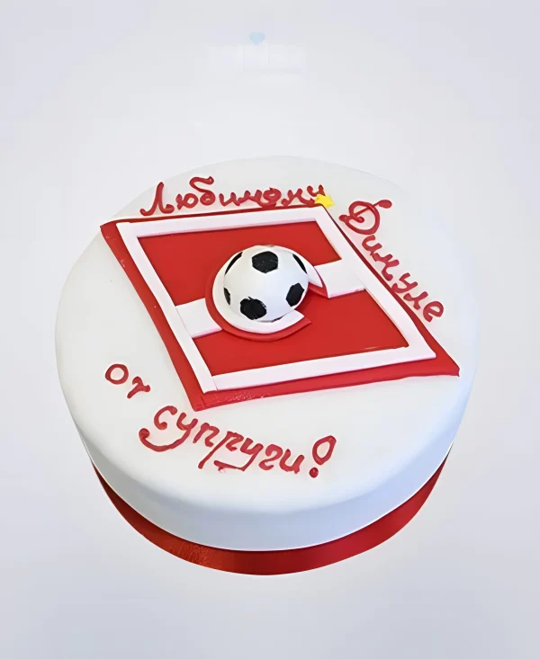 Торт ФК Спартак с эмблемой и надписью Фото
