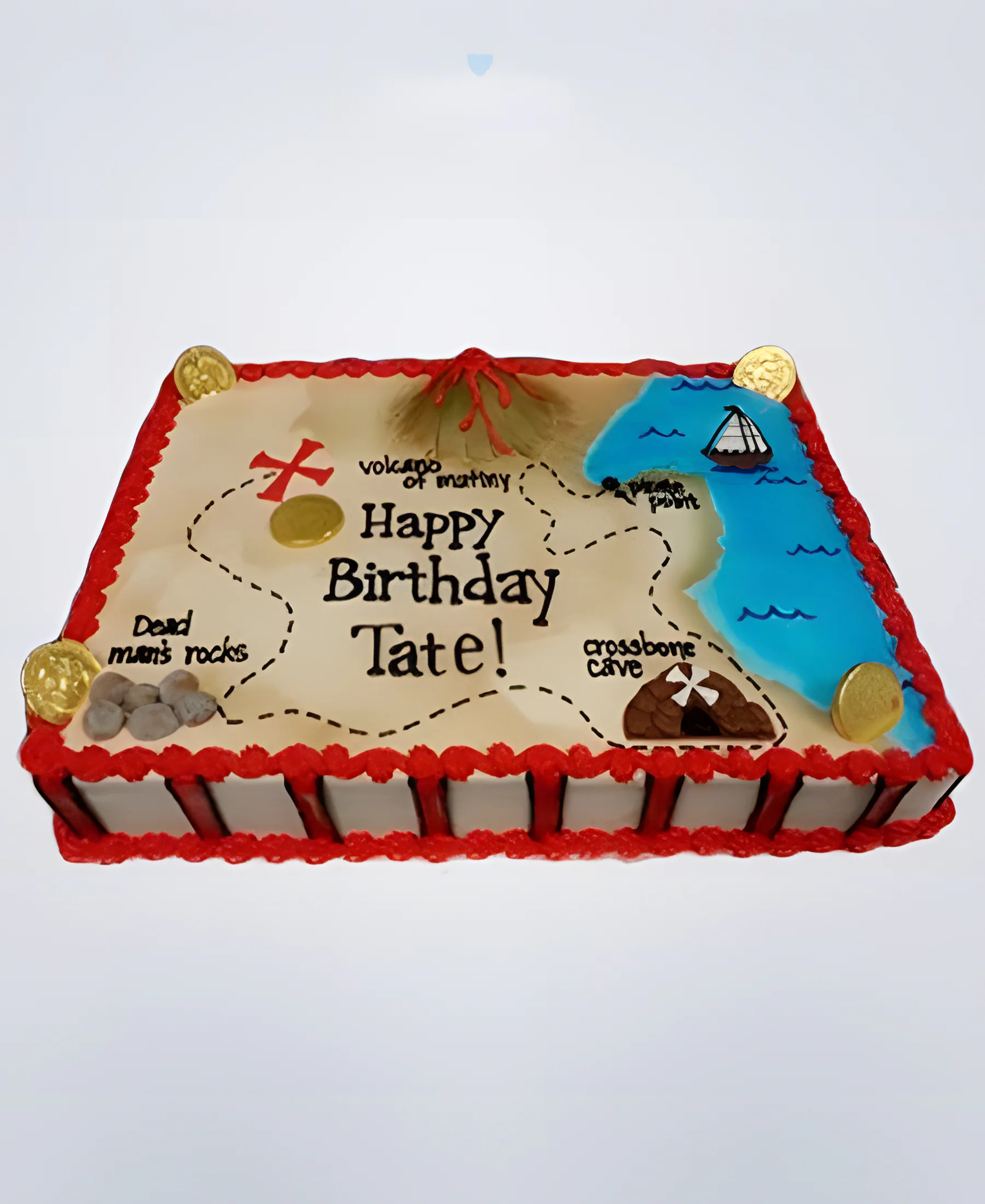 Торт в пиратском стиле в виде карты Фото