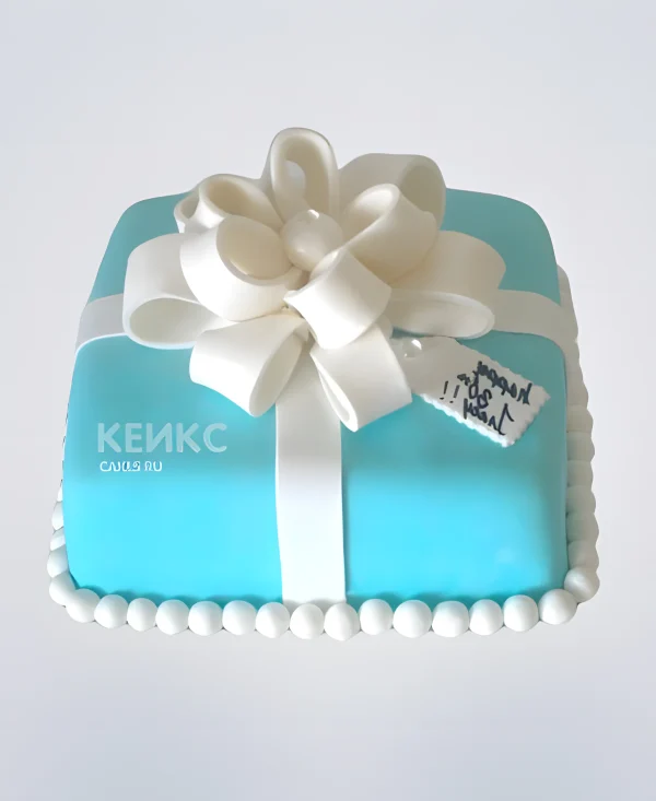 Торты в виде подарочной коробки Тиффани Фото