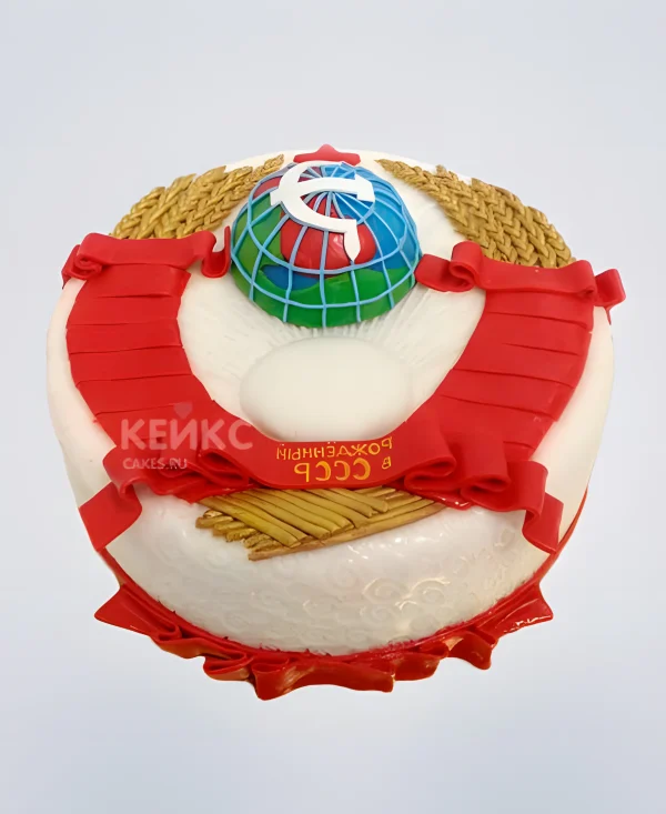Торт в Советском стиле с гербом Фото