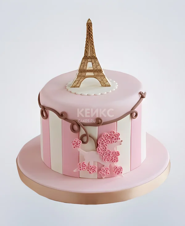 Легкий розовый торт во Французском стиле Фото