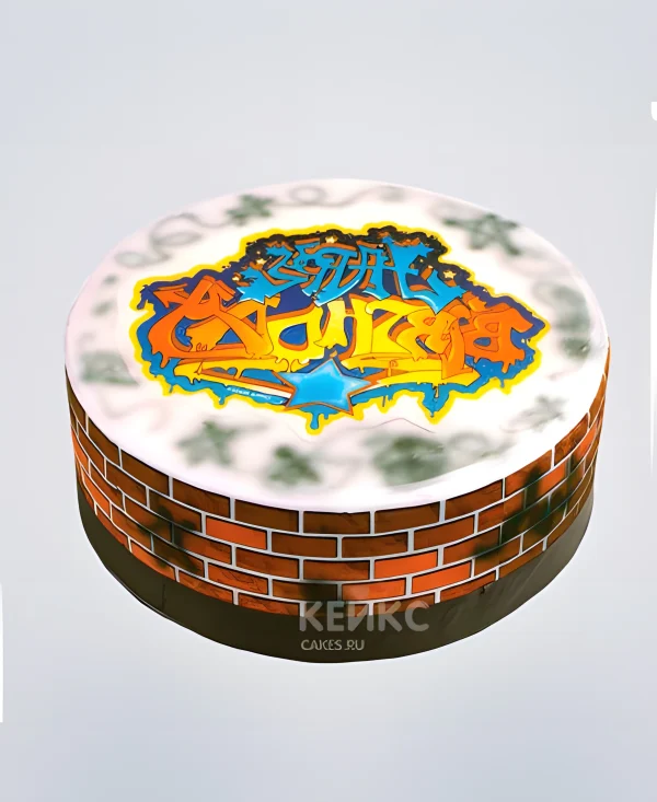 Прикольный торт в стиле Хип-хоп с фотопечатью Фото