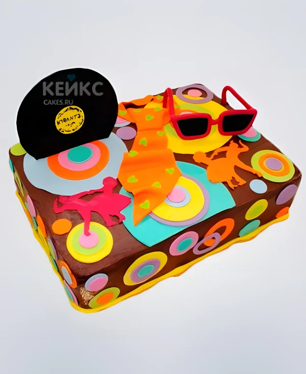 Торт в стиле Стиляги с очками Фото