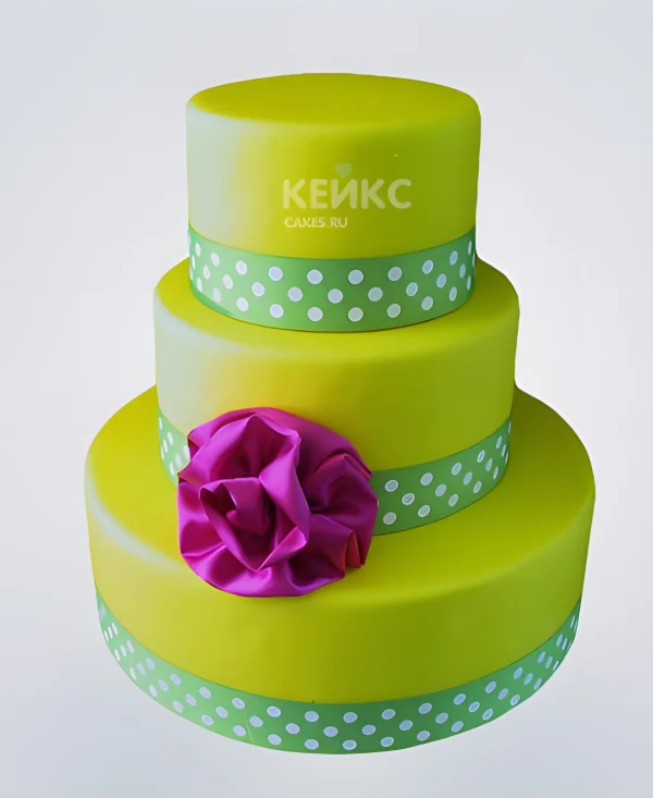 Зеленый торт в стиле Стиляги из мастики Фото