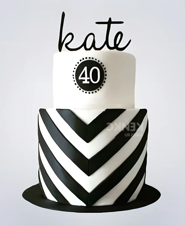 Торт в строгом стиле на 40 лет мужчине Фото