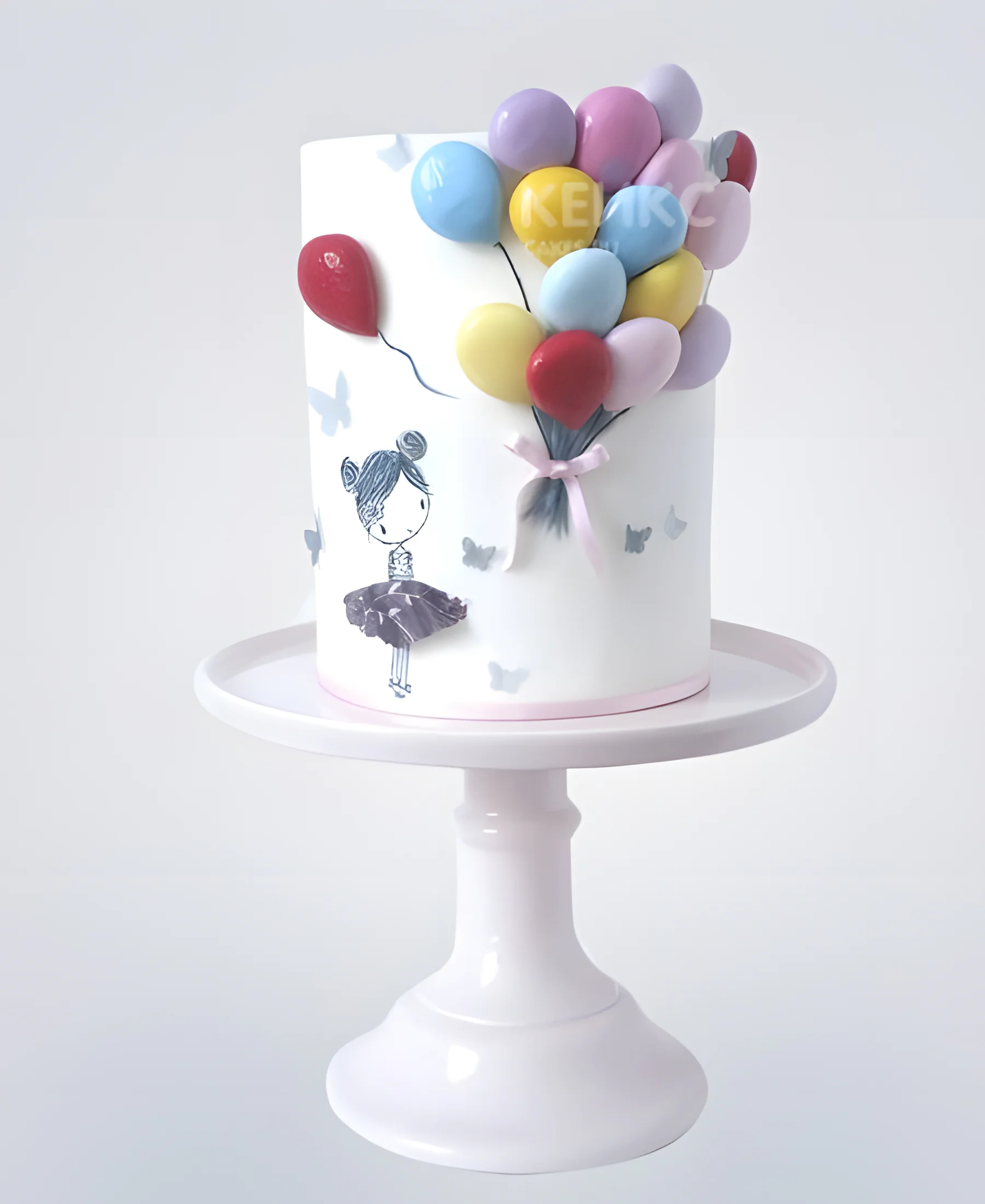 Торт на день рождения девочки с шариками Фото