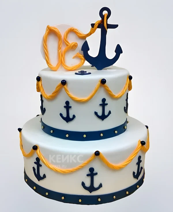 Торт ВМФ с якорем Фото