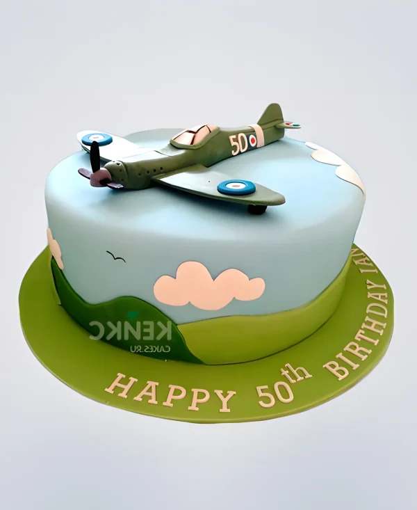 Торт с военным самолетом для мужчины Фото