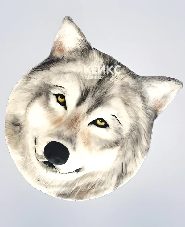 Красивый торт в виде мордочки волка Фото