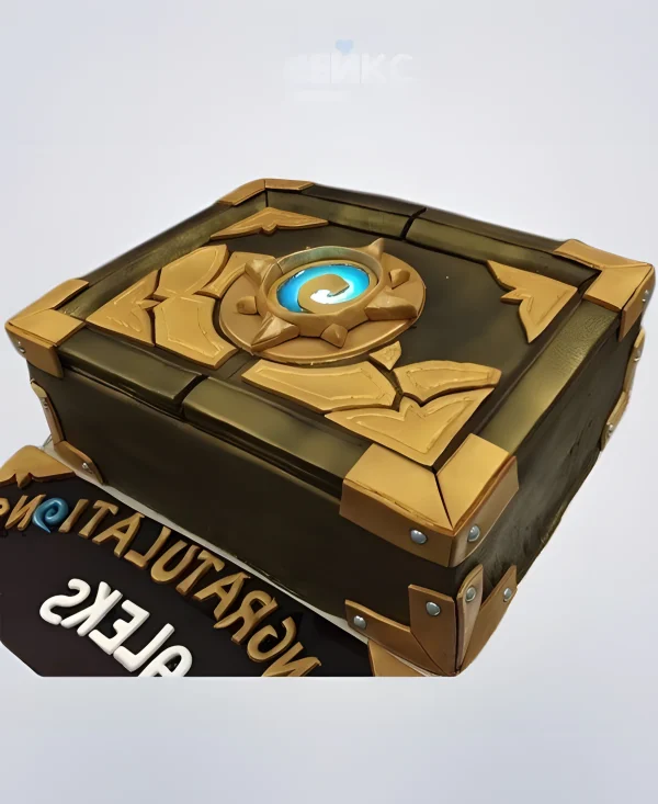 Торт варкрафт в виде сундука Фото