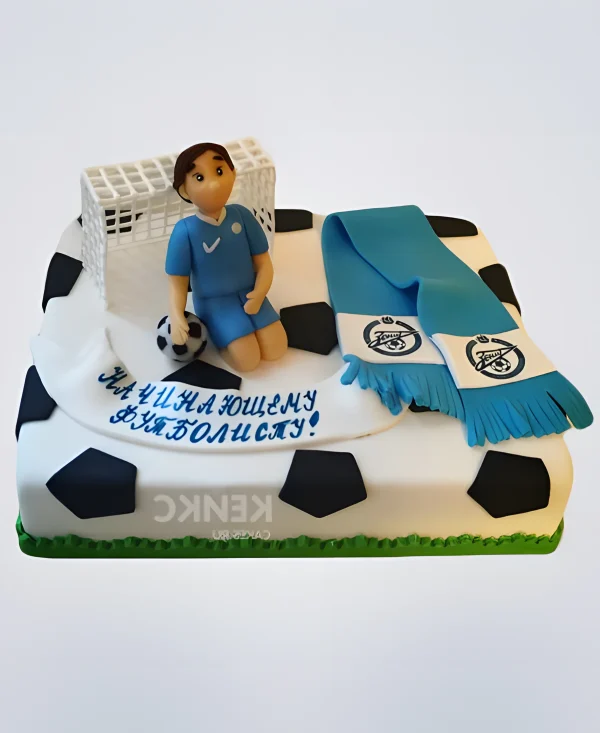 Торт с шарфом и футболистом Зенита Фото
