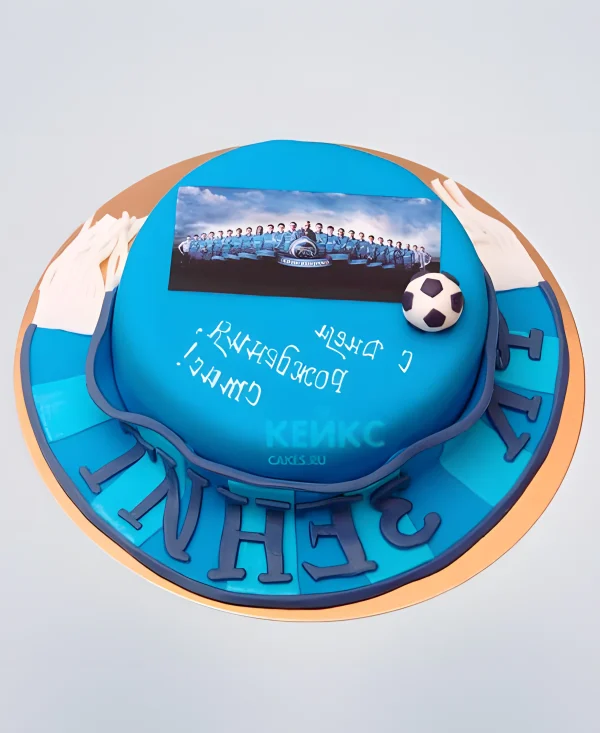 Прикольный торт с логотипом Зенит Фото