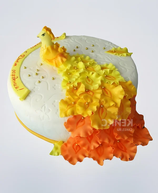 Торт с Жар-птицей из мастики Фото
