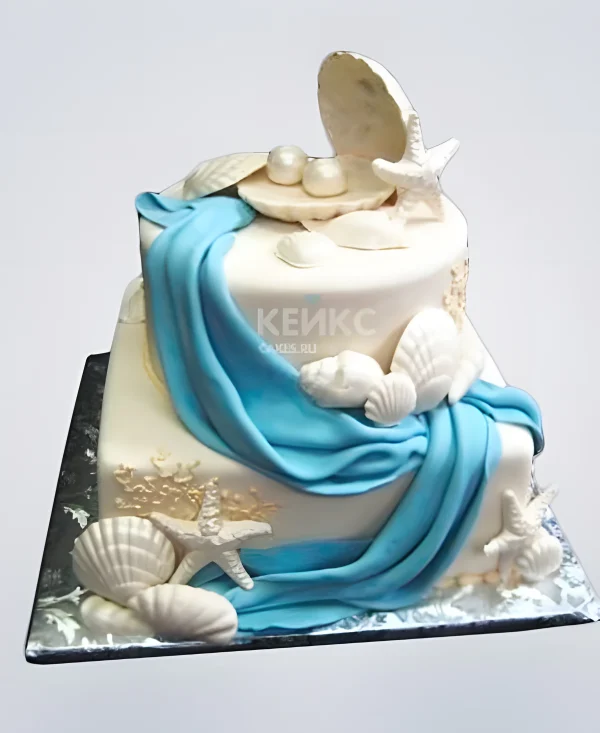 Торт с жемчужинами на день рождения Фото