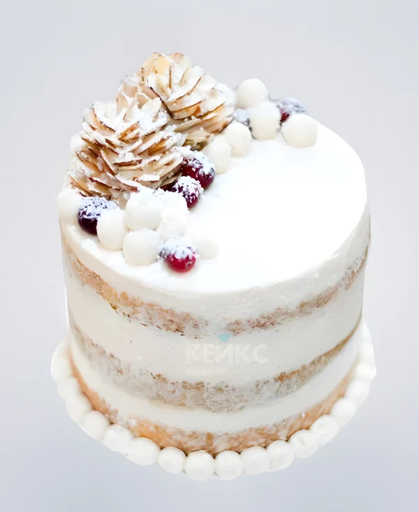 Торт на день рождения в зимнем стиле Фото