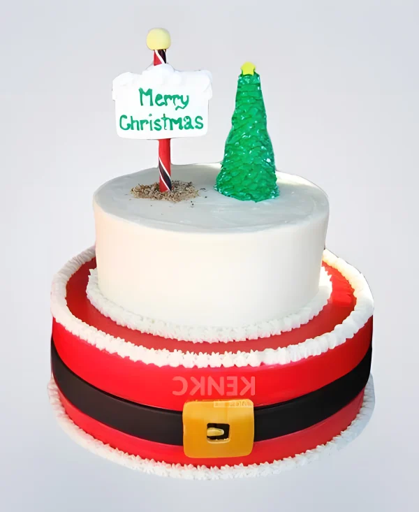 Торт зимний с ёлочкой Фото