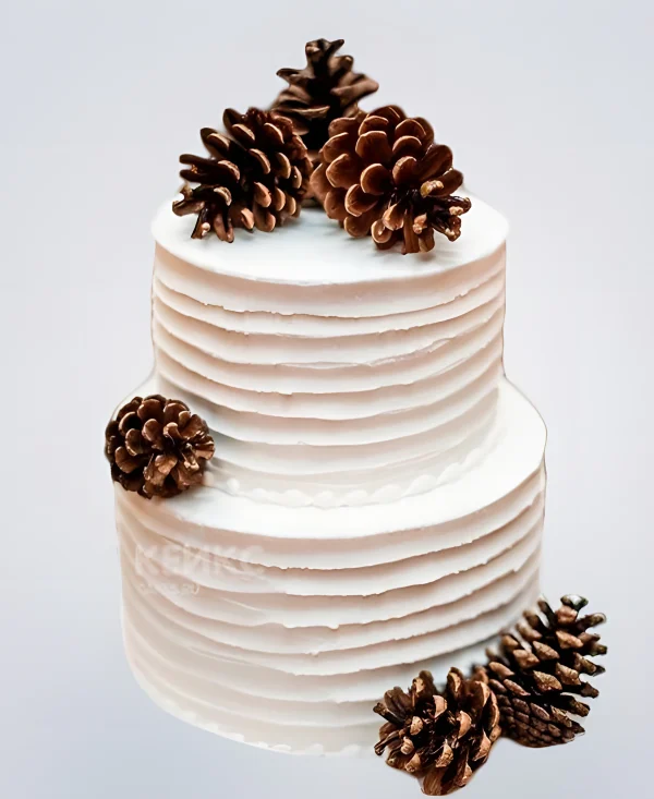 Торт зимний свадебный торт без мастики Фото