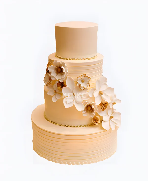 Свадебный торт айвори в стиле минимализм Фото