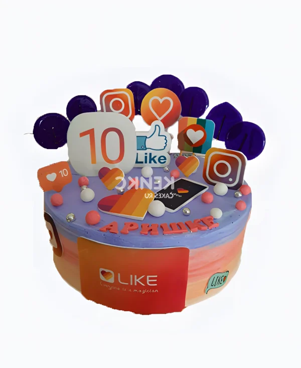 Торт Likee с сердечками Фото