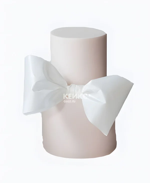 Красивый гладкий белый торт Фото